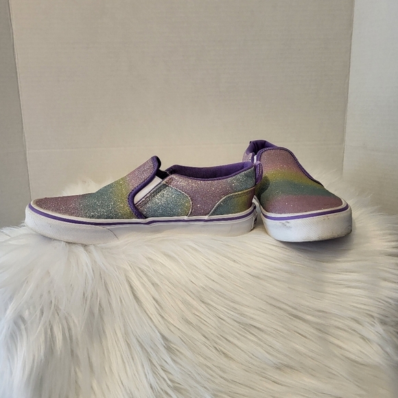 Vans Kids Glitter Slip-On Shoes - Multicolor, Size 4 - Picture 3 of 8